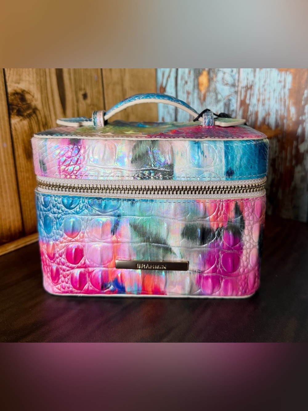 BRAHMIN SMALL CHARMAINE MELBOURNE Makeup Bag Leather IMPRESSION NWT FIRM $ - Picture 1 of 14